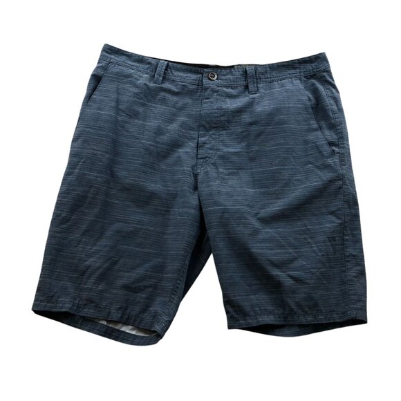 Volcom Mens Shorts 36 Chino Flat Front Blue Striped Casual Summer Surf & Turf - Picture 1 of 16